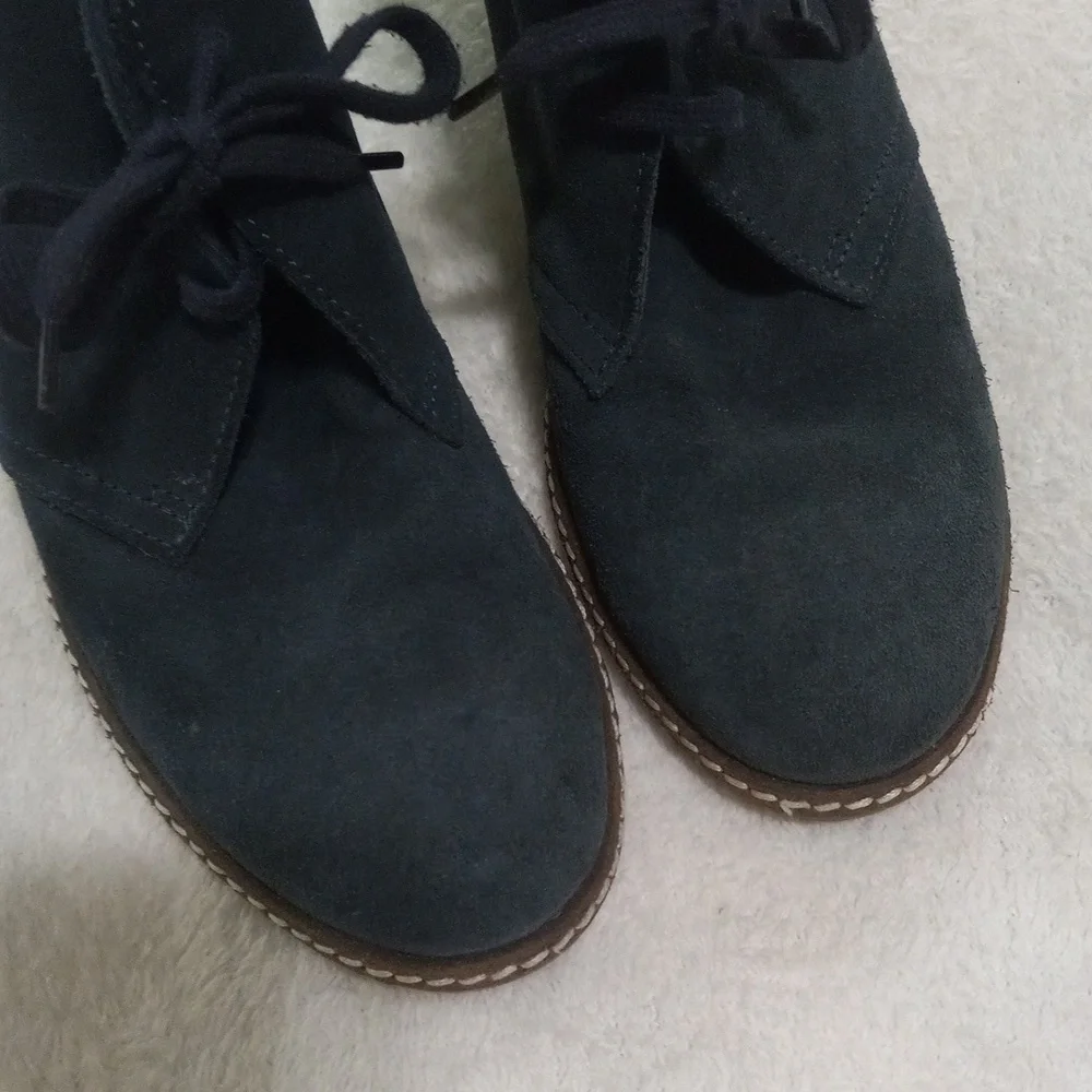 J. Crew MacAlister Dark Teal Suede Chukkas Wedge Booties NWOB